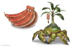  animal banana crab creature food fruit no_humans nurikabe_(mictlan-tecuhtli) original plant white_background 