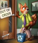  anthro bodily_fluids disney furrtea genital_fluids genitals hi_res male nick_wilde peeing penis solo urine urine_stream zootopia 