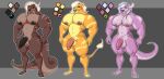  absurd_res anthro balls biceps big_muscles big_pecs big_penis claws dragon felid feline fur genitals girly group hair hi_res horn lion lips long_hair male mammal mane markings muscular nipples pantherine paws pecs penis ratchetjak scalie stripes thick_bottom_lip thick_lips thick_thighs 