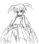  agito_(nanoha) greyscale kakunouko lyrical_nanoha mahou_shoujo_lyrical_nanoha_strikers monochrome pussy solo 