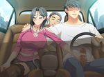  2boys :d ^_^ age_difference arm_around_neck asakura_sakura bare_shoulders belt black_legwear blush breasts building car car_interior censored cheating cityscape cleavage cleavage_cutout closed_eyes closed_mouth clothed_sex cloud couple day denim driving earrings embarrassed faceless faceless_male formal game_cg green_eyes grey_hair ground_vehicle hair_between_eyes hand_on_another's_shoulder hand_on_own_knee handjob hands_clasped happy_sex head_tilt hetero hug huge_breasts husband_and_wife jeans jewelry lace lace-trimmed_thighhighs left-hand_drive looking_away looking_down mature miniskirt mole mole_under_mouth mosaic_censoring motor_vehicle multiple_boys necklace old_man open_fly open_mouth outstretched_arm own_hands_together pants pencil_skirt pendant penis raised_eyebrows ring shiga_ryouji shirt short_hair side_slit sitting skirt sky skyscraper smile stealth_sex suit t-shirt thighhighs transparent umetsu_reimi umetsu_tatsumi uwaki_tsuma wedding_band x-ray zettai_ryouiki 