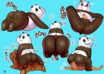  2021 absurd_res anal anal_penetration anthro anus balls black_body black_fur blue_background brown_body brown_fur butt cartoon_network duo erection facesitting fur genitals giant_panda grizzly_(wbb) hi_res male male/male mammal overweight overweight_male panda_(wbb) penetration penis sex seyrmo simple_background ursid we_bare_bears white_body white_fur 