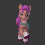  1:1 3d_(artwork) 3d_animation animated bag braided_ponytail cutie_mark digital_media_(artwork) earth_pony equid equine female feral fetlocks fur fynamic green_eyes grey_background hair hasbro horse mammal mlp_g5 my_little_pony orange_body orange_fur pink_hair pink_tail pony pose purple_hair purple_tail short_playtime simple_background solo sunny_starscout_(mlp) turntable_(animation) white_body white_fur 