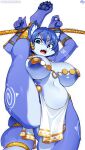  anthro areola big_breasts blue_body blue_fur blue_hair bound breasts butt canid canine female flexible fox fur hair hi_res krokobyaka krystal mammal nintendo one_leg_up raised_leg solo splits spread_legs spreading standing star_fox vertical_splits video_games 