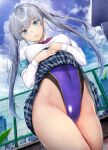  erect_nipples gentsuki seifuku skirt_lift swimsuits 