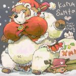  blue_nose blush capreoline cervid christmas christmas_clothing christmas_headwear clothing duo eyes_closed female hat headgear headwear holidays kemono low_res mammal navel one_piece overweight polar_bear reindeer santa_claus santa_hat tony_tony_chopper ursid ursine utsuki_maito 