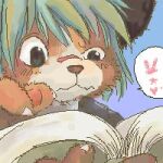  &lt;3 anthro biped book brown_body brown_fur canid canine fur humanoid_hands kemono low_res mammal reading solo thumbnail utsuki_maito 