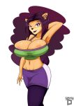  activision bandicoot big_breasts breasts crash_bandicoot_(series) eyeshadow hair hi_res huge_breasts lips lipstick liz_bandicoot looking_at_viewer makeup mammal marsupial midriff nipple_slip nipples purple_eyes purple_hair smash-d smile video_games 