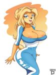  activision anthro bandicoot bedroom_eyes big_breasts blonde_hair blue_eyes breasts crash_bandicoot_(series) eyeshadow female hair happy hi_res huge_breasts isabella_bandicoot lips makeup mammal marsupial narrowed_eyes nipple_slip nipples open_mouth seductive smash-d solo video_games 