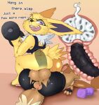  2021 anthro anus backsash balls big_penis bodily_fluids bottomless butt canid canine clothed clothing cum cum_in_pussy cum_in_uterus cum_inside digital_media_(artwork) duo eevee eeveelution erection exercise female female_penetrated foreskin fur genital_fluids genitals hair hi_res humanoid_genitalia humanoid_penis internal internal_pov jolteon looking_back lying male male/female male_penetrating male_penetrating_female mammal nintendo on_back open_mouth penetration penis pok&eacute;mon pok&eacute;mon_(species) purple_eyes sex simple_background sitting_on_penis smile sweat teeth topwear torn_clothing uncut uterus vaginal video_games weightlifting workout yellow_body yellow_fur 