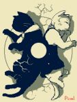  ame_(daisuke_amaya) back_to_back black_body black_fur clothed clothing daisuke_amaya domestic_cat duo felid feline felis female feral fur low_res male mammal sasuke_(kero_blaster) scarf simple_background sleeping white_background white_body white_fur ying_and_yang 