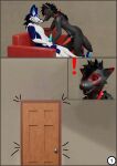  3d_(artwork) anthro canid canine canis chiko digital_media_(artwork) fox group hi_res male male/male mammal teasing wolf zeromusfur zgrate 