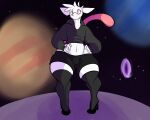  alien anthro clothing girly high_heels legwear male pokebraix solo solo_focus stockings thick_thighs 
