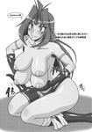  armpit_hair artist_request earrings gloves hakueki_(shobou) inverted_nipples jewelry long_hair monochrome multi_breast naga_the_serpent nipples slayers source_request tiara translation_request 