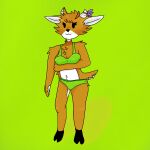  1:1 alan1994 anthro bovid bra brown_body brown_fur caprine clothed clothing content female flower_on_head fur goat hands_under_breasts hi_res horn looking_at_viewer mammal panties shadow smile smiling_at_viewer solo standing underwear white_body white_fur 