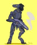  2_fingers 3_toes alien ambiguous_gender armor digitigrade feathers feet fingers halo_(series) hi_res humanoid kig-yar male microsoft plumage pyxelyart_(artist) ranged_weapon scalie simple_background smoke solo t&#039;vaoan toes video_games weapon xbox_game_studios 