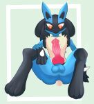  affablesinger6 anal anal_penetration animal_genitalia animal_penis bodily_fluids canine_penis dildo erection genital_fluids genitals hi_res knot lucario male male_penetrating nintendo penetration penis pok&eacute;mon pok&eacute;mon_(species) precum sex_toy solo video_games 