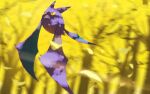  blurry commentary_request crobat day flying gen_2_pokemon highres looking_up motion_blur no_humans one-hour_drawing_challenge outdoors pokemon pokemon_(creature) red_eyes rend solo teeth tree 