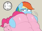  absurd_res airsicksubset big_butt blue_body bodily_fluids butt clock duo equid equine eyes_closed female female/female feral friendship_is_magic hair hasbro hi_res horse huge_butt huge_thighs imminent_anal imminent_sex mammal my_little_pony obese open_mouth overweight pink_body pink_hair pinkie_pie_(mlp) pony rainbow_dash_(mlp) saliva thick_thighs 