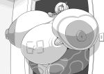  anthro big_breasts breasts female hi_res huge_breasts hyper hyper_breasts hyper_pregnancy kalnareff lips monochrome navel nipples pregnant solo thick_lips wide_hips 