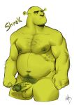  balls belly dreamworks genitals green_balls green_body green_penis green_skin hi_res humanoid humanoid_genitalia humanoid_penis male maruikito nipples not_furry ogre penis shrek_(character) shrek_(series) solo 