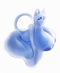  absurd_res anthro big_breasts big_butt blue_body blue_fur breasts butt cartoon_network domestic_cat felid feline felis female fur hi_res huge_breasts huge_butt looking_at_viewer mammal nicole_watterson nipples sitting solo spooniel the_amazing_world_of_gumball wide_hips 