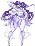  2020 absurd_res animal_humanoid anthro arachnid arachnid_humanoid arthropod arthropod_humanoid big_breasts breasts clothed clothing female full-length_portrait gausscannon hair hi_res humanoid long_hair muffet multi_arm multi_eye multi_limb non-mammal_breasts portrait purple_body purple_hair simple_background skimpy solo spider spider_humanoid undertale video_games 