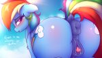  absurd_res anus big_butt butt dialogue equid equine female feral friendship_is_magic genitals heavymetalbronyyeah hi_res mammal my_little_pony pegasus pussy rainbow_dash_(mlp) solo wings 