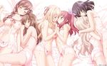  ass babydoll bed black_hair blonde_hair blue_eyes blush braid breasts brown_hair closed_eyes couple hairband holding_hands hug incest interlocked_fingers kawamura_reo kitajima_kaede kitajima_sara large_breasts lingerie long_hair matsubara_yuuna medium_breasts multiple_girls nipples oda_nanami panties peko petals red_eyes red_hair sawaguchi_mai see-through short_hair sleeping sono_hanabira_ni_kuchizuke_wo twintails underwear wallpaper yuri 