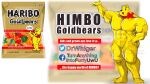  black_eyes candy dessert dr.whiger food fur gummy_(food) gummy_bear_(food) haribo male mammal muscular muscular_male ribbons smile ursid watermark yellow_body yellow_fur 