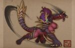  2021 4_fingers 4_toes anthro breasts claws digital_media_(artwork) feet female fingers hair hi_res humanoid muhut purple_hair scales solo toes 