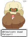  big_breasts bodily_fluids breasts drooling duo female genitals hi_res human humanoid iggy_bomb male male/female mammal nintendo open_mouth open_smile orange_eyes penis pok&eacute;mon pok&eacute;mon_(species) saliva sex simple_background smile titfuck video_games whimsicott white_background 
