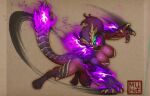  2021 4_fingers 4_toes anthro breasts claws digital_media_(artwork) feet female fingers hair hi_res humanoid muhut purple_hair scales solo toes 