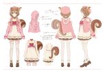  absurdres acorn animal_ears ayunda_risu bangs bare_shoulders blush brown_hair closed_mouth concept_art dress full_body fur_choker green_eyes hair_leaf highres hololive hololive_indonesia official_art smile squirrel_ears squirrel_girl squirrel_tail tail virtual_youtuber white_dress yatomi 