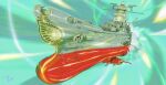  2021 absurdres battleship flying highres huge_filesize kujira_gunsou military military_vehicle no_humans retro_artstyle science_fiction ship space_craft turret uchuu_senkan_yamato vehicle_focus warship watercraft wave_motion_gun yamato_(uchuu_senkan_yamato) 