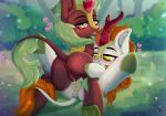  &lt;3 2021 anus asian_mythology autumn_blaze_(mlp) blush bodily_fluids butt chinese_mythology cinder_glow_(mlp) clitoris digital_media_(artwork) dinoalpaka duo east_asian_mythology eyelashes female female/female feral friendship_is_magic genital_fluids genitals hasbro hi_res kirin my_little_pony mythology open_mouth outside pussy 