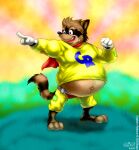  adventures_of_sonic_the_hedgehog anthro belly captain_rescue captain_rescue_(character) clothing drjavi male mammal overweight overweight_anthro overweight_male procyonid raccoon solo sonic_the_hedgehog_(series) yellow_clothing 