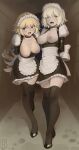 bondage breasts fate/grand_order jeanne_d&#039;arc jeanne_d&#039;arc_(alter)_(fate) jeanne_d&#039;arc_(fate) kaddo maid nipples no_bra open_shirt thighhighs 