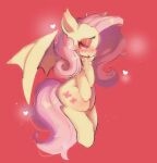  absurd_res bat_pony blush cutie_mark digital_media_(artwork) equid equine female feral flutterbat_(mlp) fluttershy_(mlp) friendship_is_magic furbait_(artist) hair hasbro hi_res mammal my_little_pony simple_background smile solo wings 