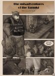  2007 anthro bottomwear caesarcub canid canine clothing comic english_text group hat headgear headwear male mammal outside overweight overweight_male pants raccoon_dog shirt suid suina sus_(pig) tanuki text topwear wild_boar 