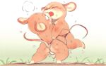  2021 anthro asian_clothing blush bodily_fluids brown_body brown_fur bulge butt clothing duo east_asian_clothing eyes_closed fundoshi fur japanese_clothing kdmn male mammal mouse murid murine rodent sumo sweat underwear young 