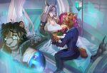  anthro bed bedding big_breasts blanket bouquet bouquet_of_flowers breasts canid canine canis darkflamewolf doctor eyewear fan_character felid female flower furniture glasses group hi_res holding_paws hospital_bed intravenous_drip kangaroo kyra_(greyshores) leopard macropod male mammal marsupial medicine murana_wolford_(darkflame-wolf) pantherine plant size_difference thepakshi wolf 
