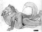  anus canid canine curled_tail duo embrace eyes_closed female female_penetrated flat_chested from_front_position leg_wrap male male/female male_penetrating male_penetrating_female mammal mating_press nipples penetration penile penile_penetration penis_in_pussy sex the_werewolf traditional_media_(artwork) vaginal vaginal_penetration were werecanid werecanine werewolf 