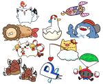  animal_ears asimo953 bell bird bloop_(gawr_gura) blue_bow bow bowtie character_request closed_eyes commentary_request ebi_frion_(natsuiro_matsuri) fishing_rod fubuzilla_(shirakami_fubuki) full_body haaton_(akai_haato) hat heart hololive jingle_bell no_humans open_mouth oruyanke_(shirakami_fubuki) poyoyo_(nakiri_ayame) rosen-tai smile standing star_(symbol) subaru_duck transparent_background 