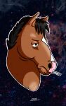  animal_humanoid anthro bojack_horseman bojack_horseman_(character) bust_portrait cigarette cigarette_in_mouth cigarette_smoke cigarillo cigarretes equid equid_humanoid equine equine_humanoid female horse horse_humanoid humanoid male male/female mammal mammal_humanoid naoto netflix portrait solo 