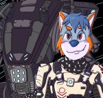  anthro arctic_wolf armor canid canine canis falcon_woodwere hi_res looking_at_viewer machine male mammal pilot robot scarf smile smirk solo titanfall_2 unknown_artist wolf 