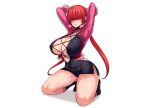  boots breasts cameltoe cleavage dress erect_nipples jmg king_of_fighters long_hair panties red_hair shermie_(kof) third-party_edit twintails underwear upskirt 