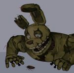  2021 ambiguous_gender animatronic antennae_(anatomy) anthro arthropod black_eyes blattodea brown_body cockroach death digital_drawing_(artwork) digital_media_(artwork) duo feral five_nights_at_freddy&#039;s five_nights_at_freddy&#039;s_3 green_body insect lagomorph leporid machine male mammal mechanical_jaws rabbit robot springtrap_(fnaf) video_games wire 