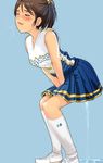  blush cheerleader long_hair peeing peeing_self school_uniform serafuku skirt tears uniform wetting 