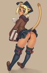  animal_ears ass final_fantasy final_fantasy_xi glasses gochou_(kedama) mithra panties scholar_(final_fantasy) solo tail thighhighs thong underwear upskirt 